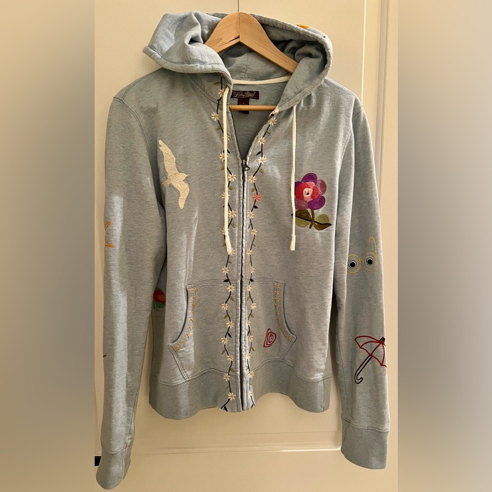 Lucky Brand Y2K Vintage “Happy Hippy”Embroidered Hoodie (L) EUC - Picture 3 of 5